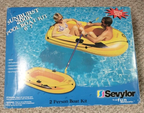 SEVYLOR Sunburst 200k SB200K 6'7" Inflatable 2-Person Pool Boat Kit NIB