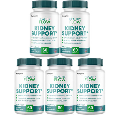 Healthy Flow Kidney Health Supplement, (5 Bottles) Genuine Kidney Health Formula