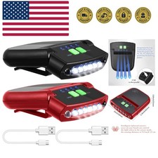 LED Clip on Cap Lights USB Rechargeable Cap Flashlight Clip Waterproof Ultra ...