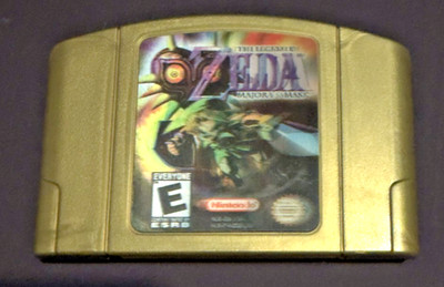 Legend of Zelda Majora's Mask N64 Holographic Gold Cartridge Authentic Tested
