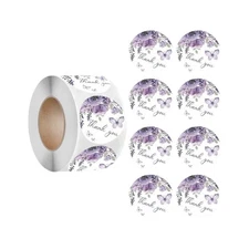 Round Sticker Thank You Sticker Flower Print Sticker Thank You Labels for Party