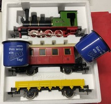 Märklin Maxi locomotiva a vapore e 2 vagoni scala 1, dalla confezione di partenza 5440, + 2 tazze, ottima