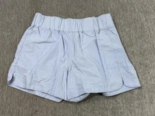 AYR Shorts Womens Medium Light Blue Casual Cotton Elastic Waist Pull On Chambray