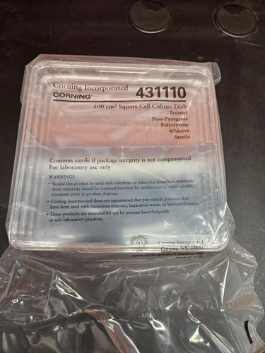 Corning 431110 Square Cell Culture Dish | 500 cm² | Sterile | 4/Pack |