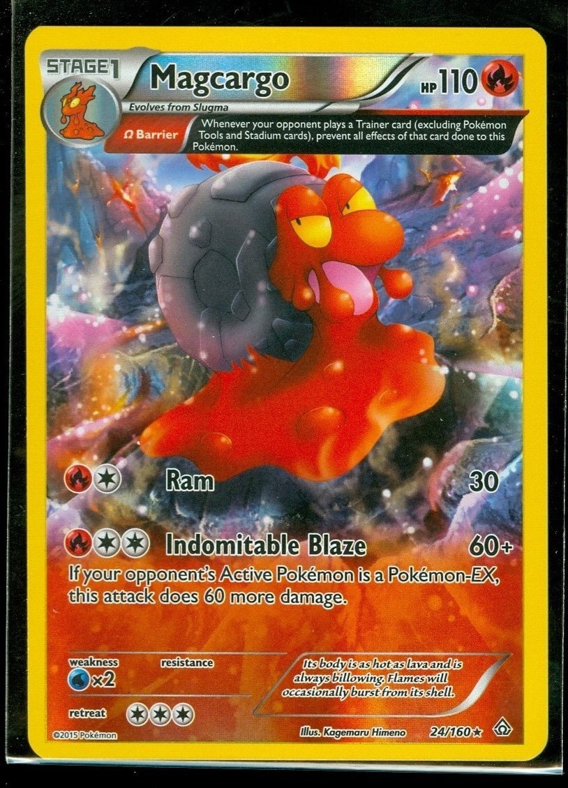 Pokemon MAGCARGO 24/160 - XY Primal Clash RARE Rev Holo - NEAR MINT/MINT