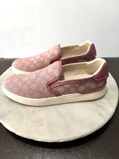 Coach Sneakers Wells Signature Slip On Shoes Pink Women  s 11 C4393 New No Box
