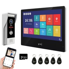 Wired Video Door Phone Apartment Intercom System,WiFi 10 Inch Touch Monitor w...
