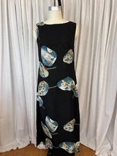 Citron Santa Monica Size M Long floral textured  Dress asian inspired 100% silk