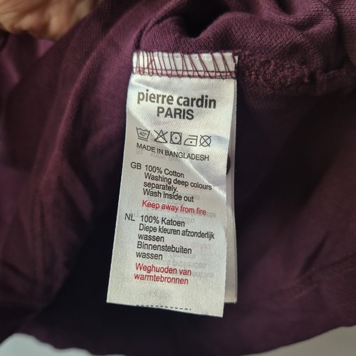 Mens Pierre Cardin Long Sleeve Jeraey T Shirt Size XXL 2XL Dark Red - Picture 9 of 10