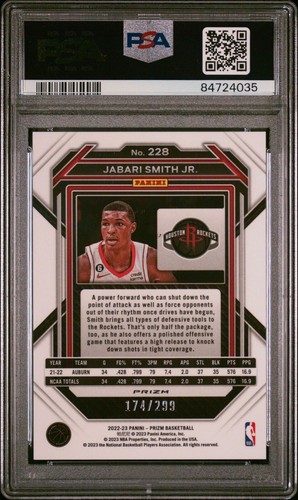 2022 Prizm Jabari Smith Jr. Red Prizm /299 Rookie RC PSA 9 Mint ๐ Color Match - Picture 2 of 3