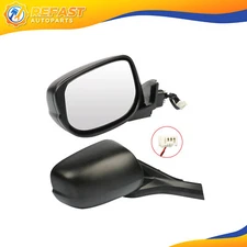 Pair Side Mirrors For 2010-2014 Honda Insight LX Model Power Black Smooth Fold