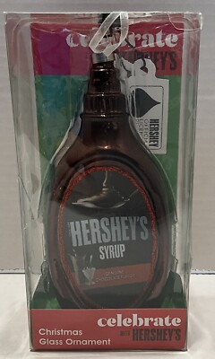 Celebrate with Hershey's Chocolate Syrup Hand-Crafted Christmas Glass Ornament