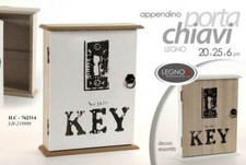 PORTA CHIAVI DA PARETE KEY IN LEGNO 20*25*6 CM DECORI ASSORTITI ILC-762314