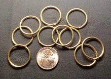 10 Gold Heavy Duty 25mm(1") Round Split Ring Car & House Key Ring Key Holder