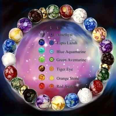 7 Chakra Reiki Stein Armband Yoga Balance Energie
