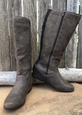 Cougar Womens Sz ?8 Waterproof Wedge Knee High Boots Inside Zip Stretch 