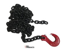 10mm Grade 80 Lashing Chain For Load Binder - With Sling Hook - Choose Length