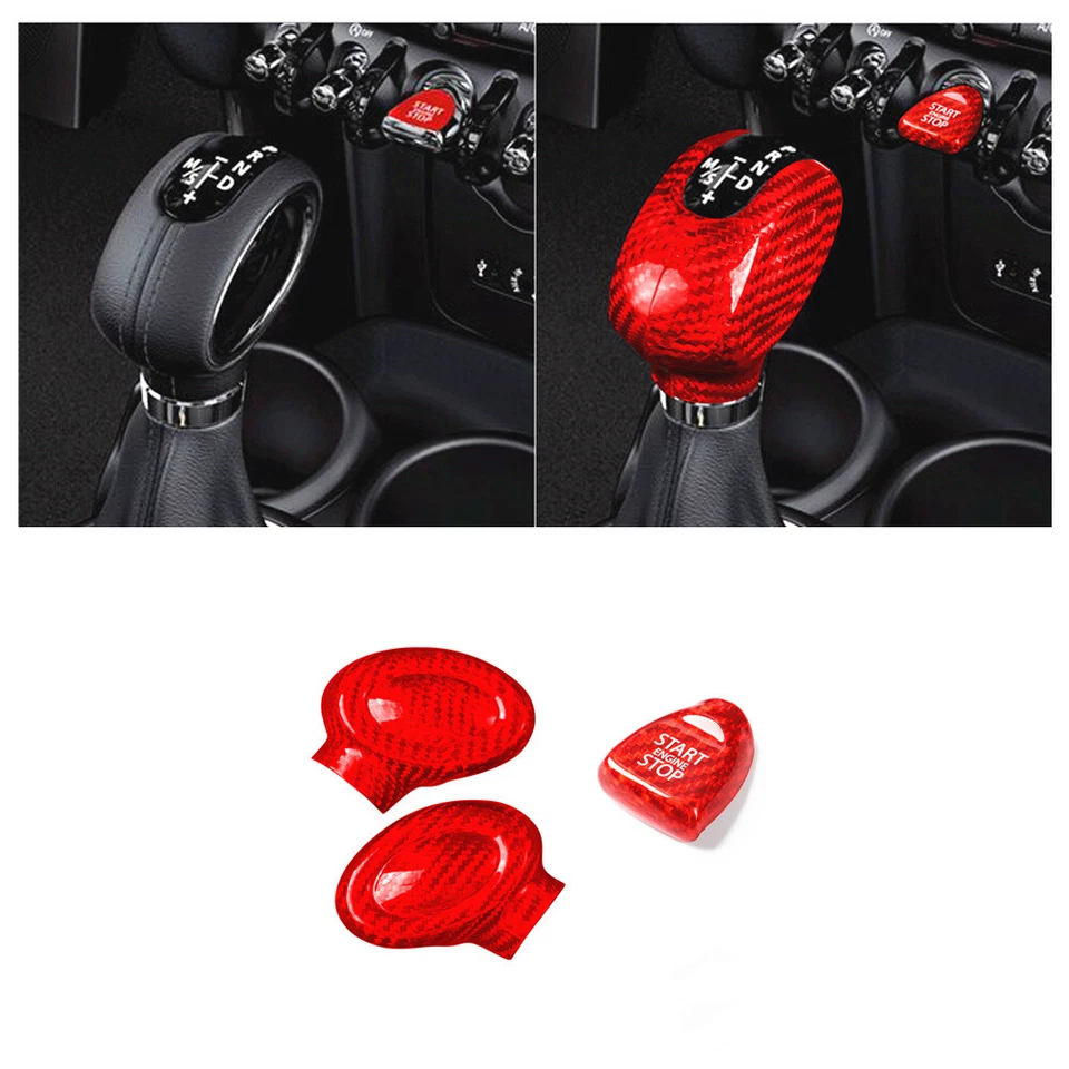OE Carbon Fiber Gear Shift Knob Cover w/SST Trim for Mini Cooper F54 F55 2015-21 Foto 3 de 4