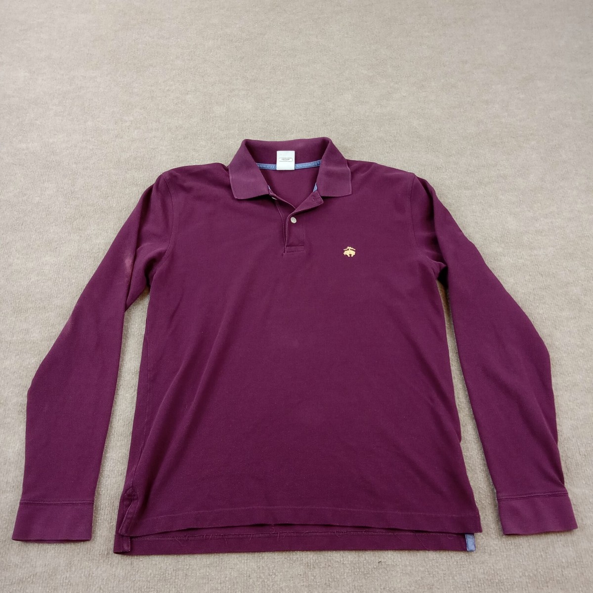 Brooks Brothers Polo Shirt Womens Large Purple Long Sleeve Golf
