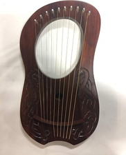 10 Musical Strings Instrument Lyre Harp Bridge Carved