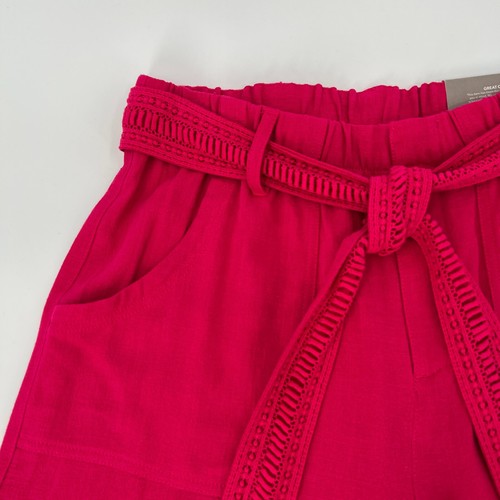 Soft Surroundings Shorts Womens Small Linen High Rise 30x6.5 Pink Tie Cruise + - Bild 10 von 14