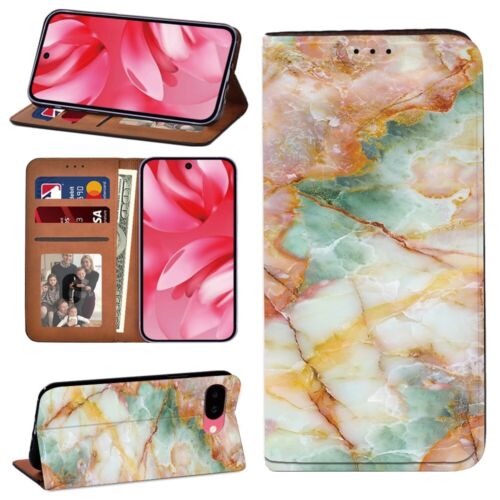 Reino Unido Folio Soporte Cubierta Cuero PU Billetera Estuche Para Google Google Pixel 8A - Imagen 12 de 26