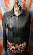 Stunning Womens Marco Polo Leather Jacket Size Uk 10