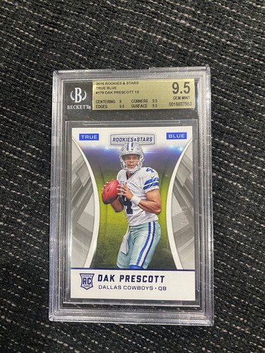 2016 PANINI ROOKIES & STARS TRUE BLUE DAK PRESCOTT RC#179 S/N# 45/49 BGS 9.5 - Picture 1 of 3