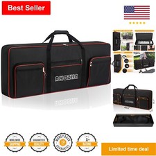 Electric Piano Keyboard Gig Bag - Adjustable Straps 5-Pocket Accessory Storage