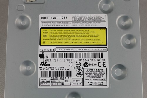 Apple Mac Pro A1186 DVDRW PD112 Drive DVR-112AB 678-1361B 678T0279 -TESTED - Afbeelding 2 van 6