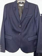 Vintage Pendleton Blazer Skirt Suit Set Size 10 Classic Navy 100 Virgin Wool