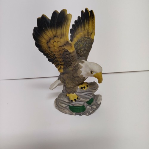 Standing Bald Eagle Figurine on Rock- 6" Tall - Picture 2 of 5