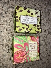 2 Greenwich Bay 6oz Botanical Shea Bar Soaps Passion Flower Olive Oil Cucumber