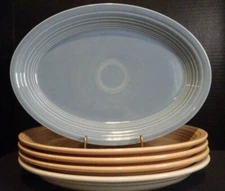 Fiesta HLC Stamped FIESTAWARE Oval Serving Plate/Platter 13.5" Rose White Blue