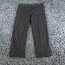 Tilley Pants Womens 16 Gray Straight Drawstring Full Zip Chino 39x28