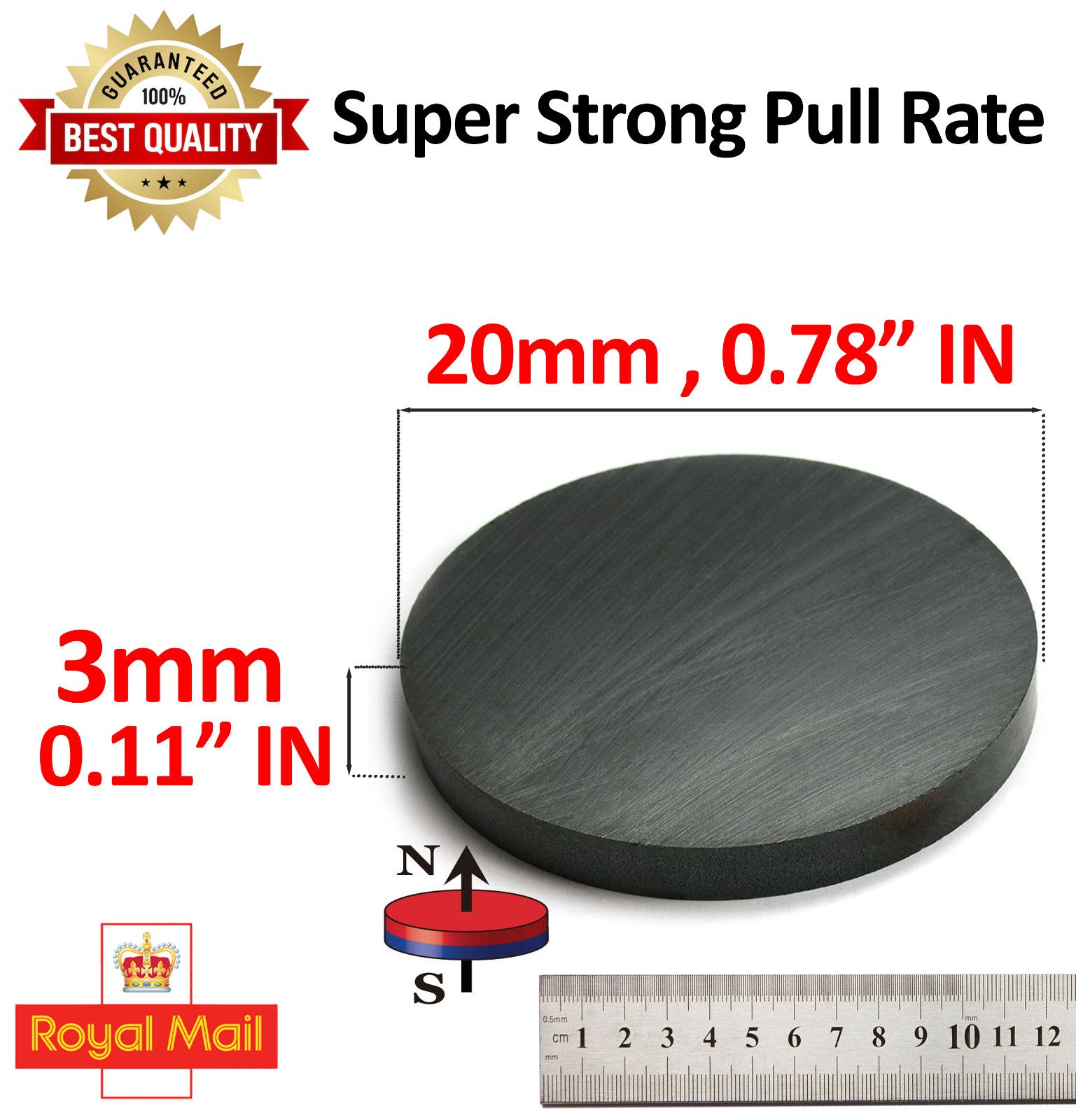 50 pcs 20mm x 3mm stronger ferrite disc magnets C8 DIY Fridge Magnets