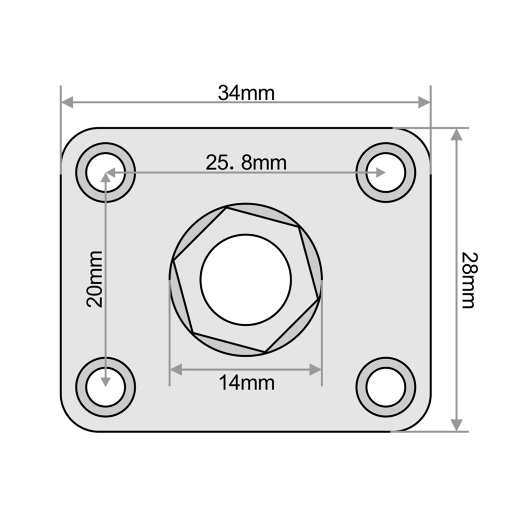 5PCS Guitar Output Jacks 1/4" 6.35mm Jack Sockets Flat Jack Plate with