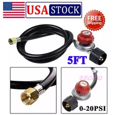 5 FT Hose High Pressure Propane Gas Regulator LPG BBQ Grill Tank Adjustable