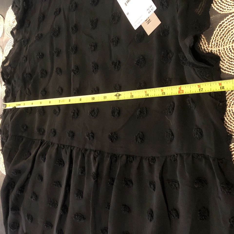 Love by Design MIDI Maxi Tiered Dot Dress Babydoll Ruffle Top Black Nordstrom M - Image 4 of 4