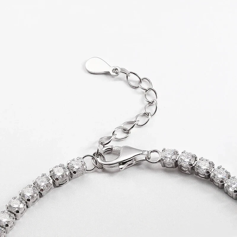 4.4ct Tennis Bracelet 15-20cm Lab-Created VVS1/D/Excellent Diamond Test Pass - Image 4 of 4