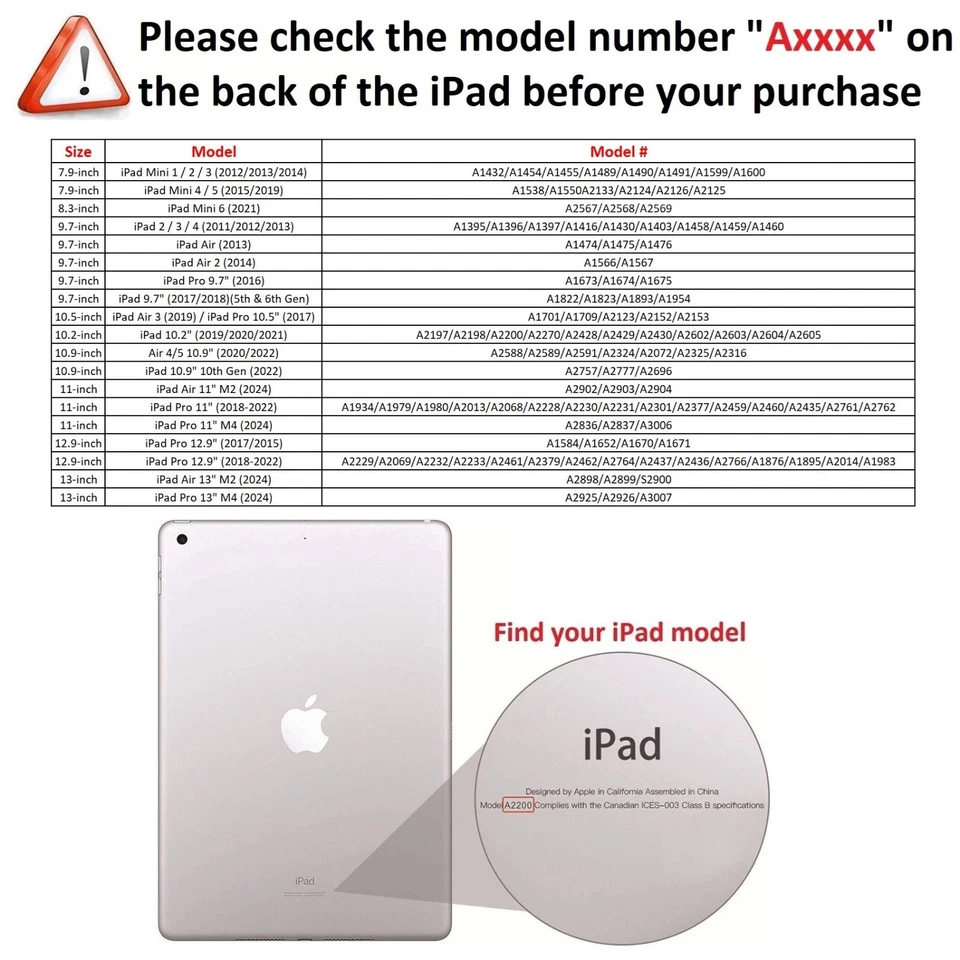 iPad Rotating Case Fabric 360 For iPad Mini 4 5 6 7 Pro 9.7 12.9 Air 11 13 M2 M3 - Image 2 of 4