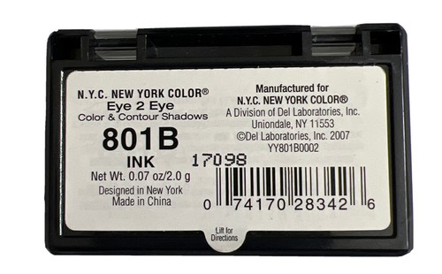 N.Y.C EYE 2 EYE COLOR & CONTOUR SHADOWS #801B INK (New/Sealed) DISCONTINUED - Picture 6 of 8