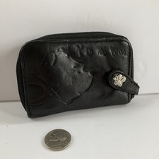 Disney Winnie The Pooh Multi-Key Wallet Purse - Black Leather- Vintage