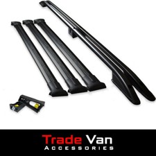 VW T5 & T6 SWB BLACK AERO PRO 3 BAR ROOF RACK SET WITH LOAD STOPS 2003+