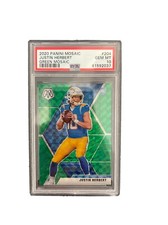 2020 Panini Mosaic #204 Justin Herbert Green Mosaic Prizm Rookie Card RC PSA 10. rookie card picture