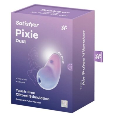 Satisfyer Pixie Dust Silicone Air Pulse Clitoral Vibrator Violet Pink, New