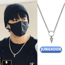 JUNGKOOK BTS Stainless Steel Geometric Pendant Necklace Jewelry Acessories