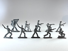 Vintage Soviet Army tin soldiers 10 pcs, toys USSR Russia.