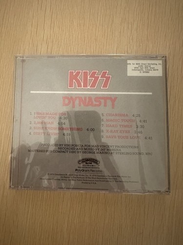 KISS Dynasty CD Casablanca BMG Music Club Issue Early Rare Sealed torn Plastic - Picture 7 of 9