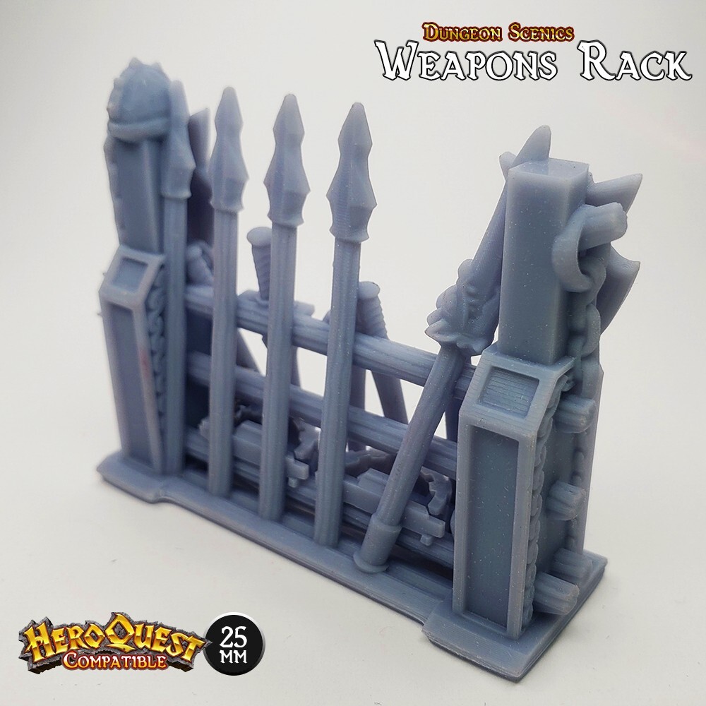 Dungeon Torque Racks 25mm Weapons Rack HeroQuest Compatible HD Dungeon Terrain Miniature | eBay